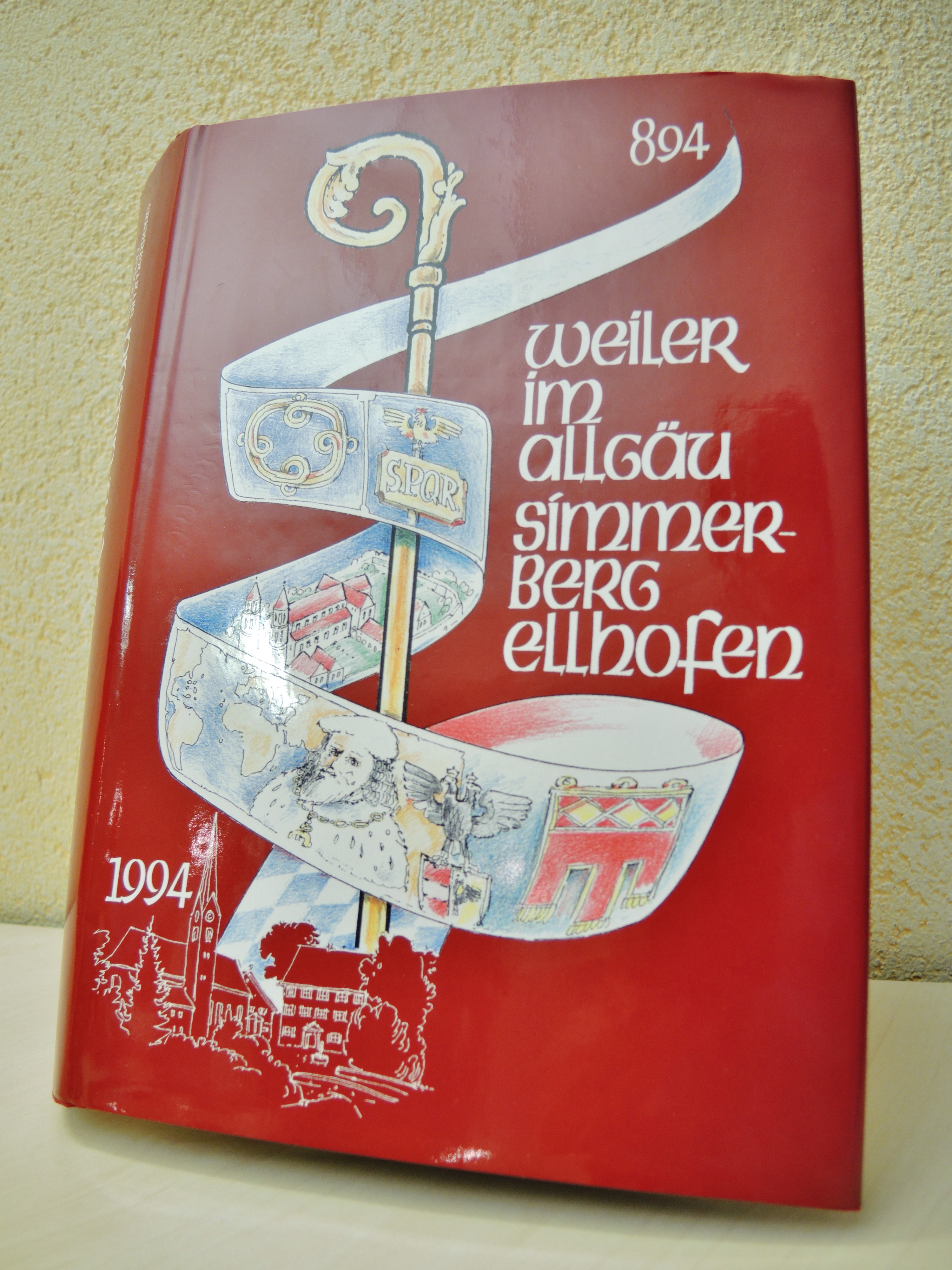  rotes Heimat-Buch „Chronik 894-1994“ - das Bild wird mit Klick vergrößert 